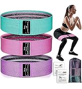 Renoj Resistance Bands, Yoga Starter Sets for Women and Men, 3 Set of Stretch Exercise Workout Bands for Booty Legs, Elastic Pilates Flexbands