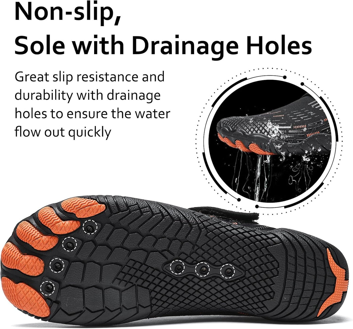 Water Shoes 男式女式速干赤脚游泳沙滩泳池鞋 水上瑜伽袜适合远足、散步、潜水、冲浪、户外水上运动