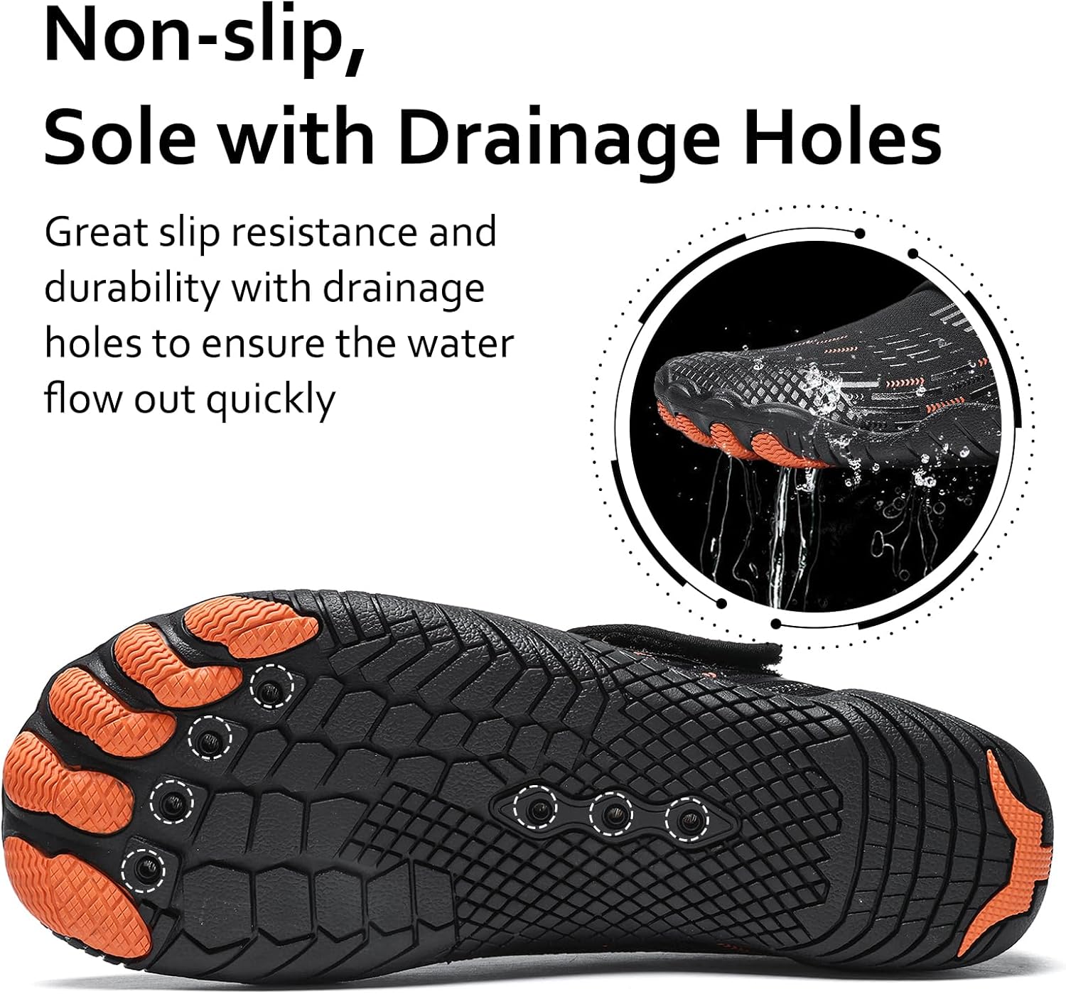 Water Shoes 男式女式速干赤脚游泳沙滩泳池鞋 水上瑜伽袜适合远足、散步、潜水、冲浪、户外水上运动