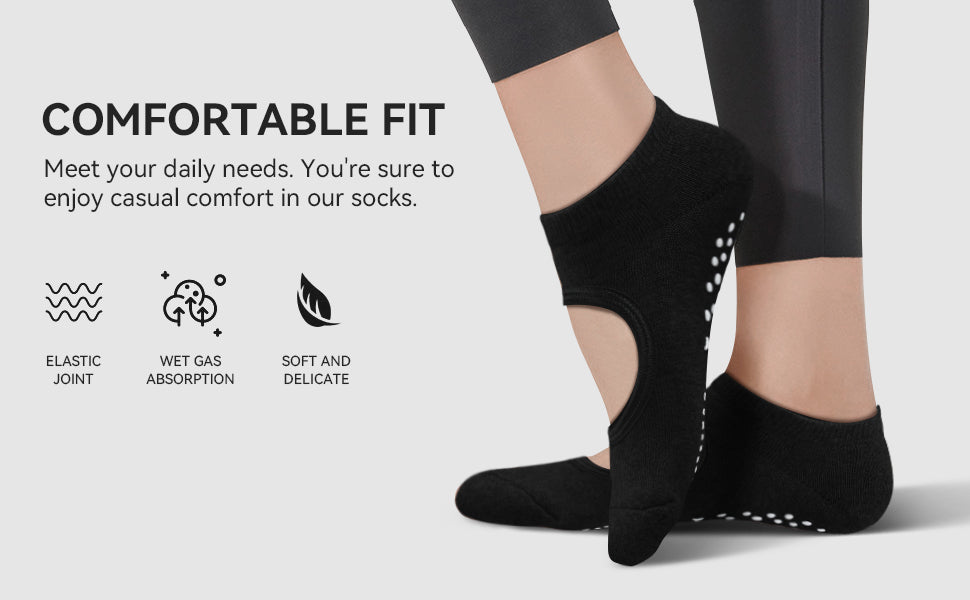 瑜伽袜防滑袜带抓力普拉提芭蕾舞袜 女式