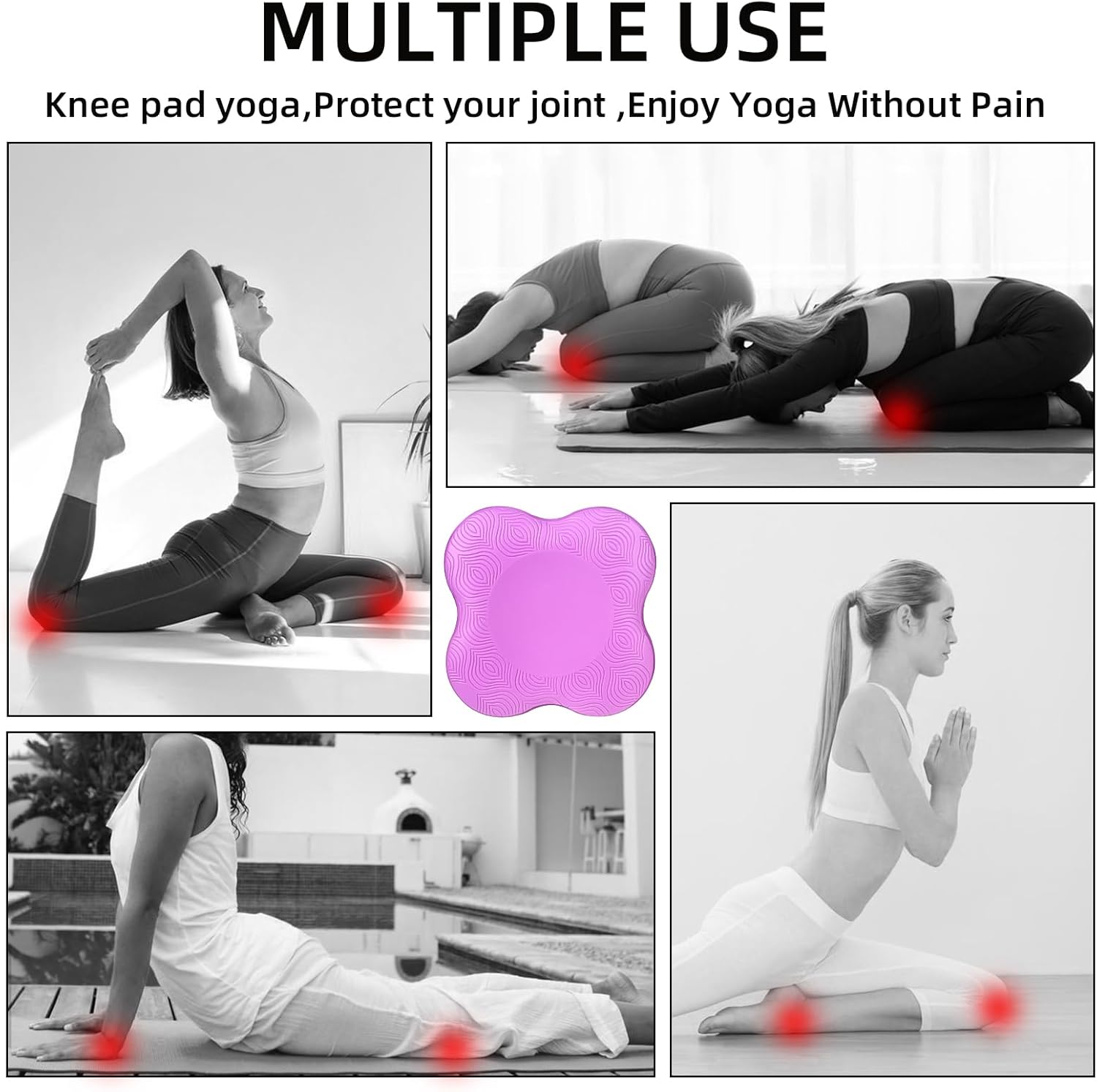 2 件装瑜伽护膝垫超厚适用于膝盖、肘部、手腕、手部、头部、泡沫、普拉提、跪垫、瑜伽、膝盖、膝盖、肘部、手腕、头部、泡沫、普拉提、跪垫、支撑 泡沫垫 男女均适用