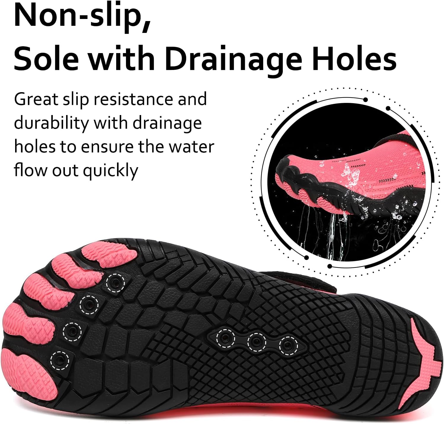 Water Shoes 男式女式速干赤脚游泳沙滩泳池鞋 水上瑜伽袜适合远足、散步、潜水、冲浪、户外水上运动