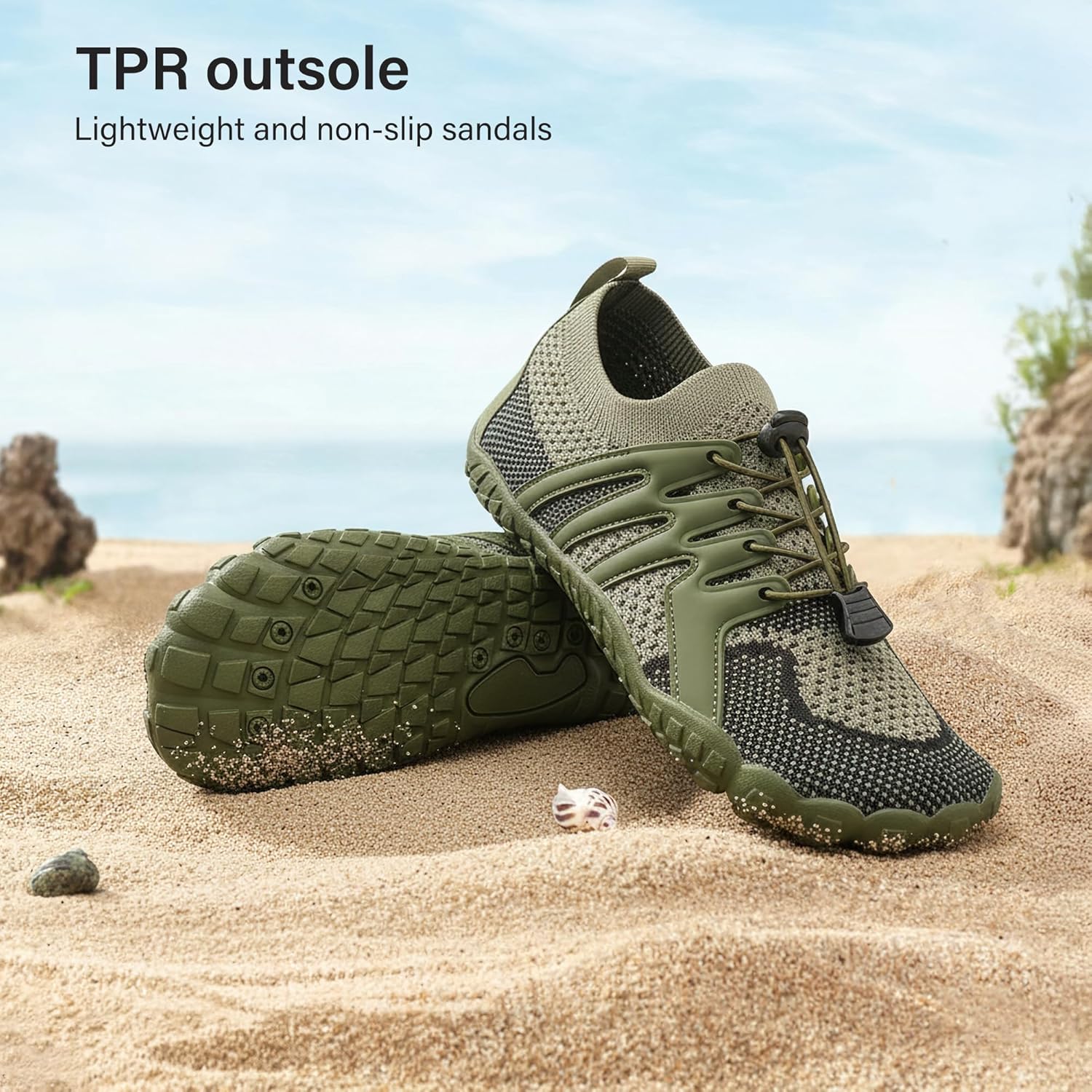 Stelle 赤脚鞋女士男士徒步水鞋带可调节鞋带成人速干沙滩游泳泳池越野跑步户外运动划船攀岩瑜伽