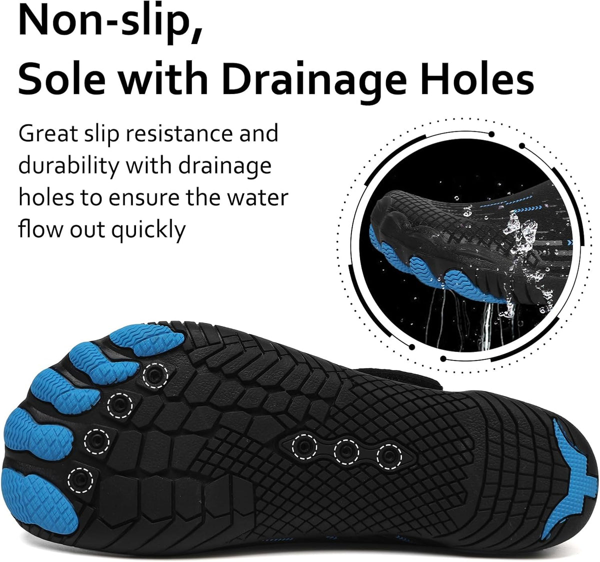 Water Shoes 男式女式速干赤脚游泳沙滩泳池鞋 水上瑜伽袜适合远足、散步、潜水、冲浪、户外水上运动