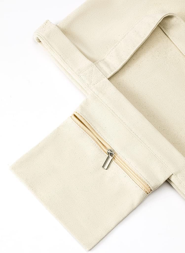 Moyaqi 帆布手提包带瑜伽垫携带口袋手提单肩包适用于办公室、锻炼、普拉提、旅行、沙滩和健身房