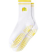 Yawlsow Pilates 女式防滑袜 瑜伽 抓地力袜 可爱 Barre 防滑运动船员 粘性袜子 锻炼 医院