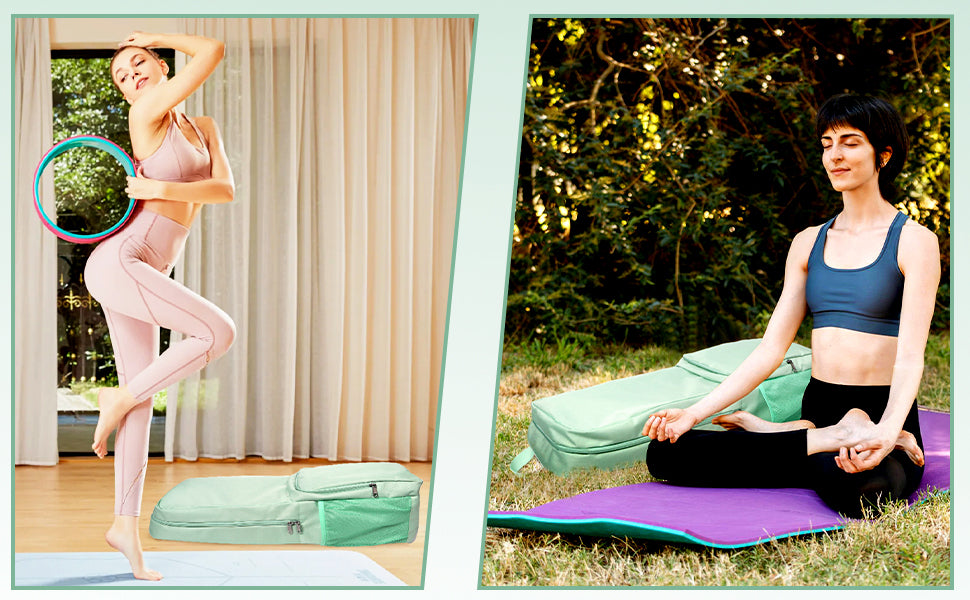 瑜伽垫包侧面网眼拉链口袋外部湿隔层轻质防水瑜伽垫包