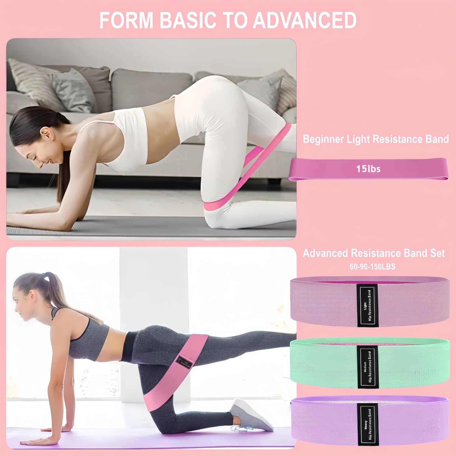 Pilates 女士必备套装 – 更好的瑜伽普拉提套装,适用于家庭锻炼,带普拉提环和球套装,提臀带,8 字形阻力带,瑜伽带可拉伸