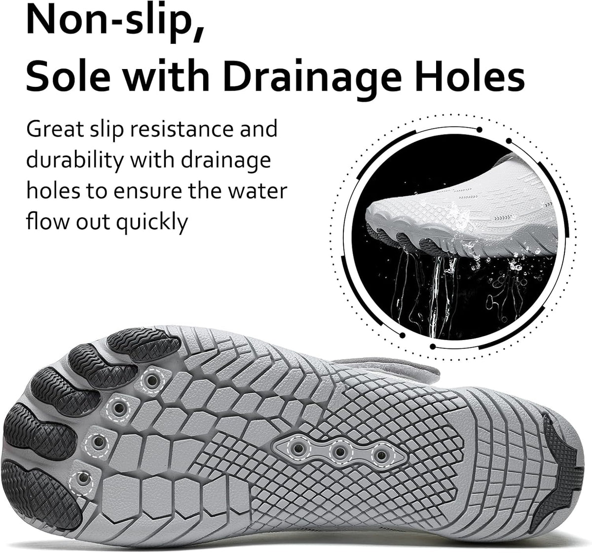 Water Shoes 男式女式速干赤脚游泳沙滩泳池鞋 水上瑜伽袜适合远足、散步、潜水、冲浪、户外水上运动