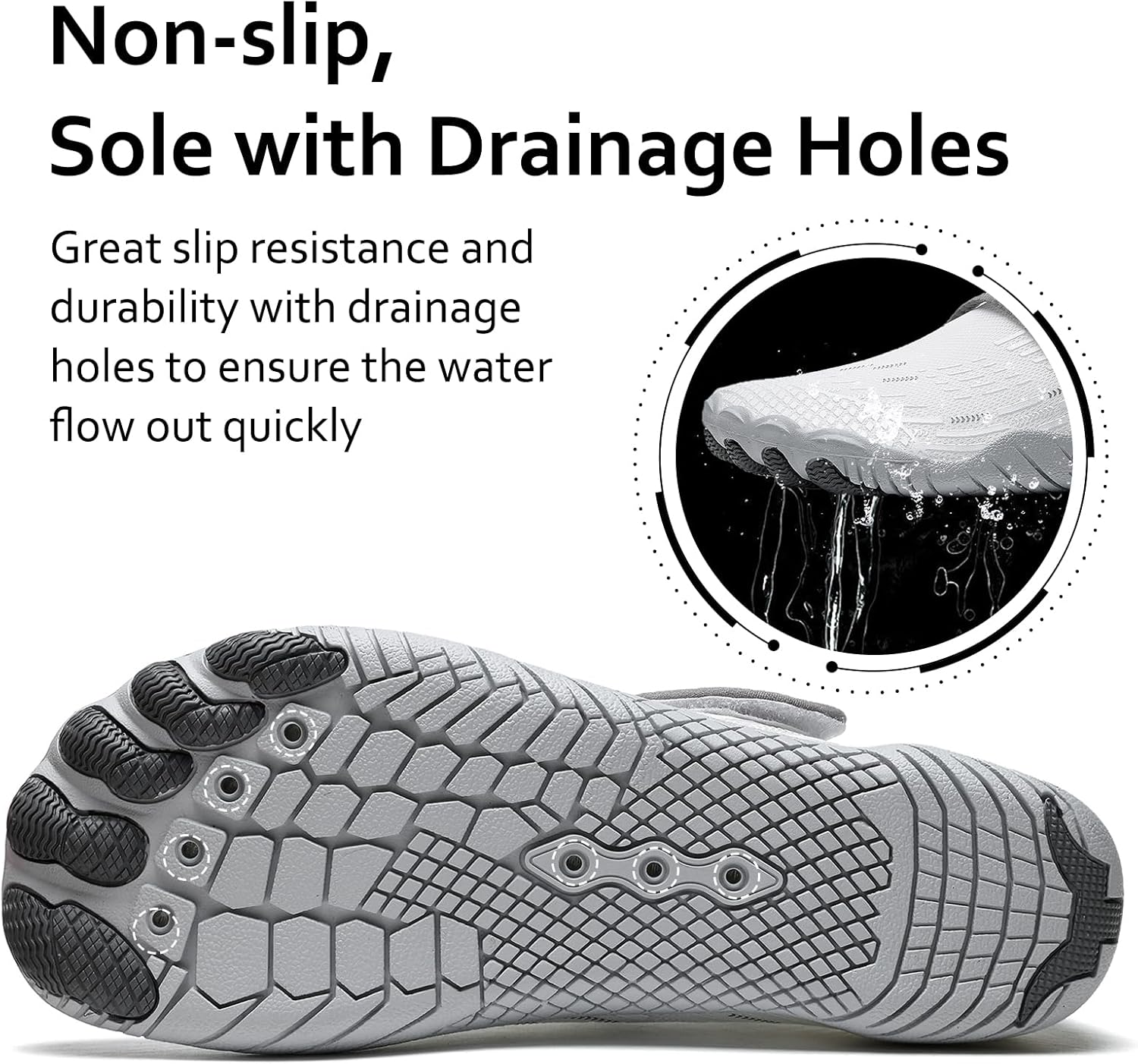 Water Shoes 男式女式速干赤脚游泳沙滩泳池鞋 水上瑜伽袜适合远足、散步、潜水、冲浪、户外水上运动