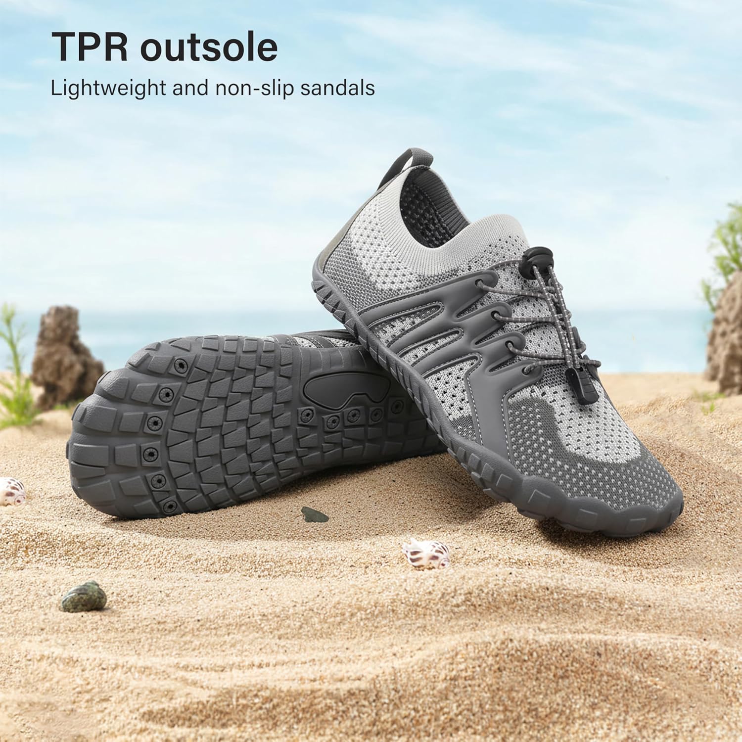 Stelle 赤脚鞋女士男士徒步水鞋带可调节鞋带成人速干沙滩游泳泳池越野跑步户外运动划船攀岩瑜伽