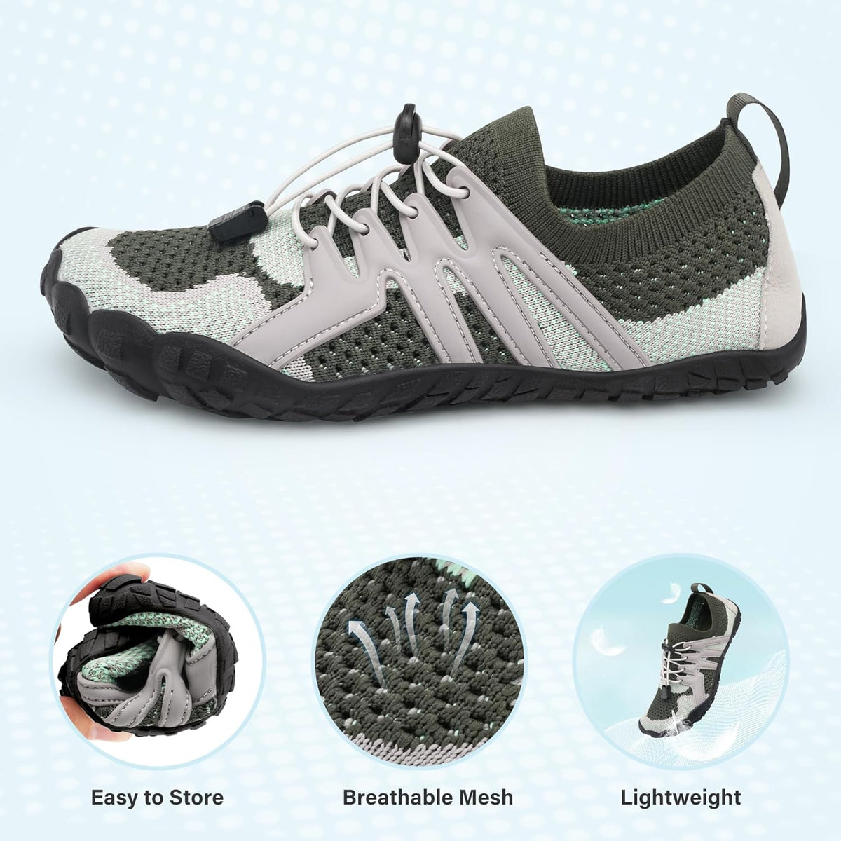 Stelle 赤脚鞋女士男士徒步水鞋带可调节鞋带成人速干沙滩游泳泳池越野跑步户外运动划船攀岩瑜伽