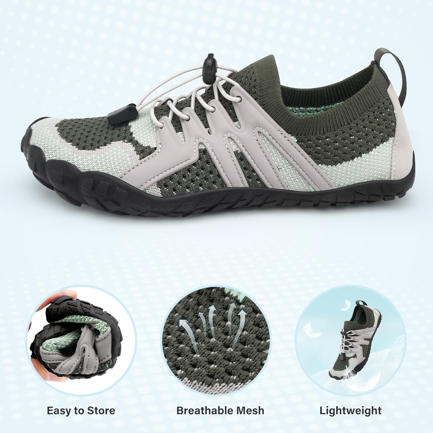 Stelle 赤脚鞋女士男士徒步水鞋带可调节鞋带成人速干沙滩游泳泳池越野跑步户外运动划船攀岩瑜伽