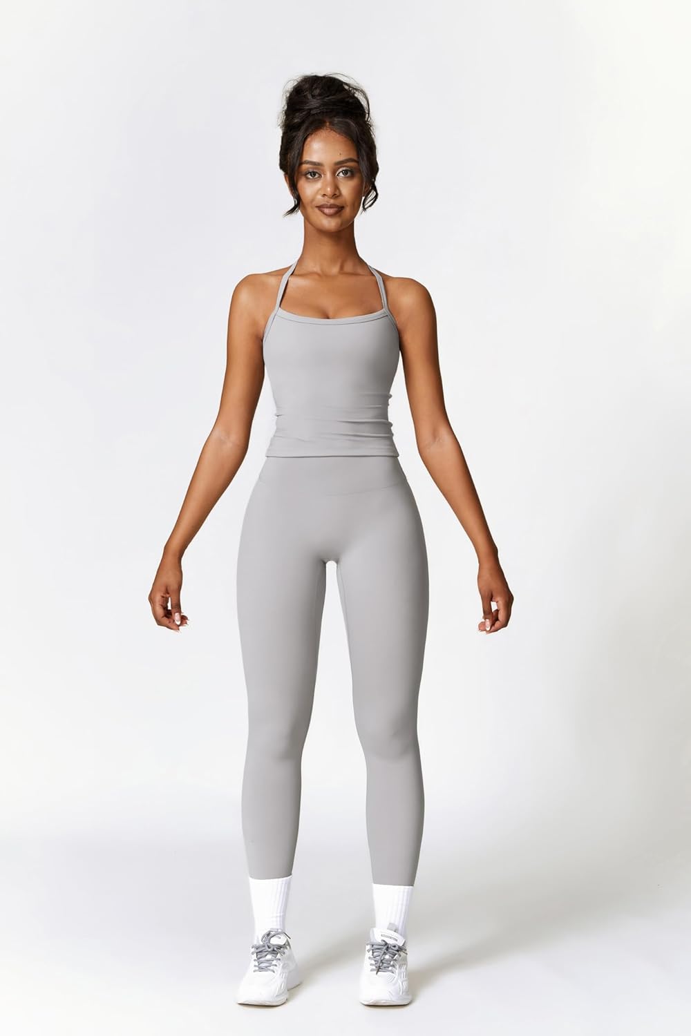 女式健身套装两件套交叉后背背心搭配高腰打底裤套装健身服锻炼服