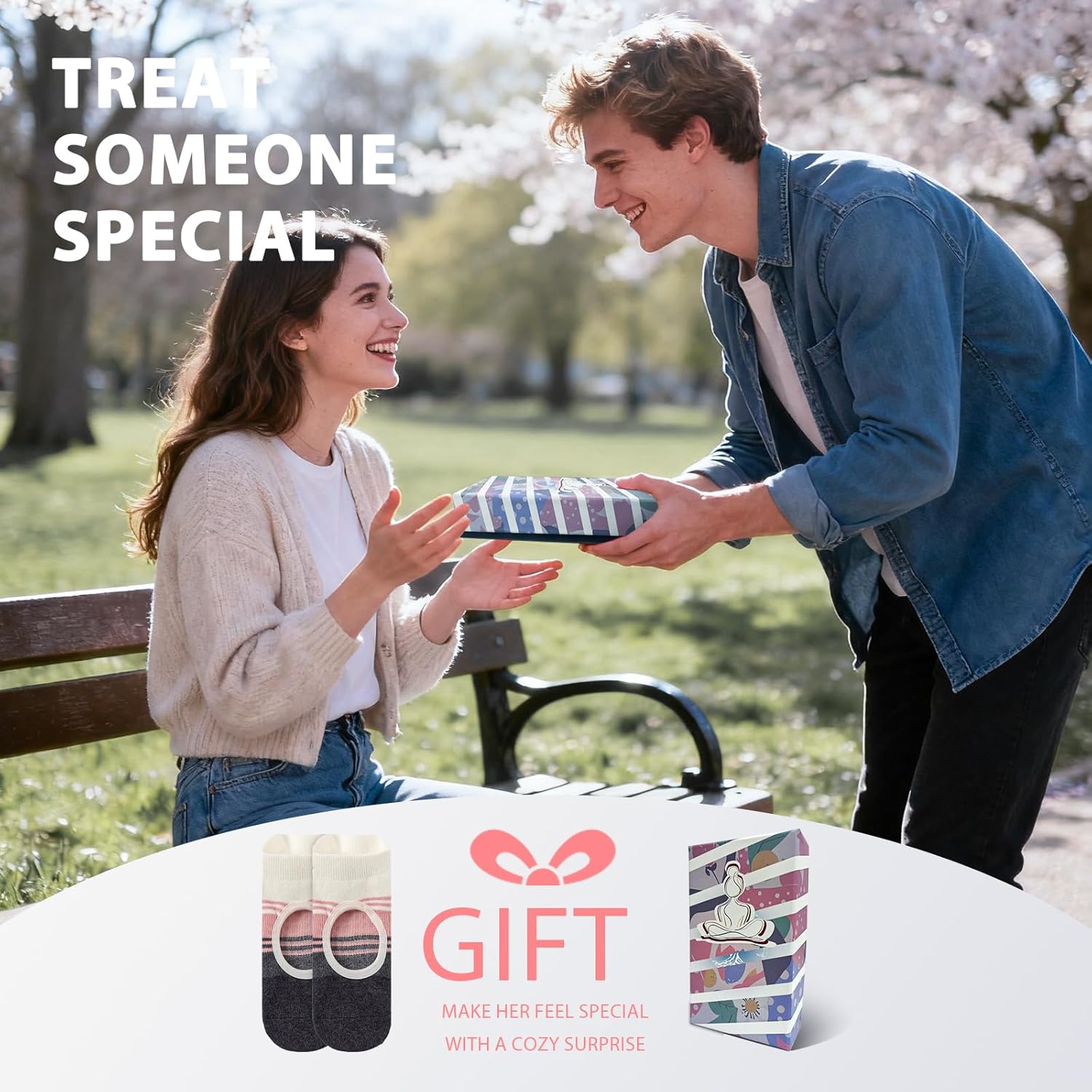 防滑普拉提瑜伽袜带抓地力女式 – 时尚水手袜,适合芭蕾舞和锻炼(尺码 5-9)