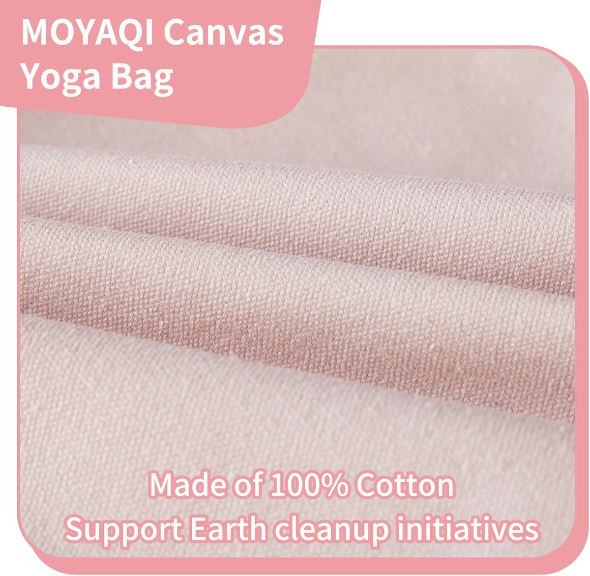 Moyaqi 帆布手提包带瑜伽垫携带口袋手提单肩包适用于办公室、锻炼、普拉提、旅行、沙滩和健身房