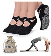 Ozaiic 女式瑜伽袜防滑抓地带,非常适合普拉提、纯芭蕾舞、舞蹈、赤脚锻炼