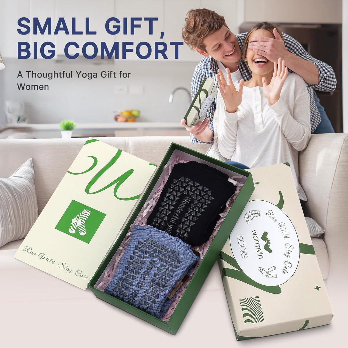 防滑普拉提瑜伽袜带抓地力女式 – 时尚水手袜,适合芭蕾舞和锻炼(尺码 5-9)