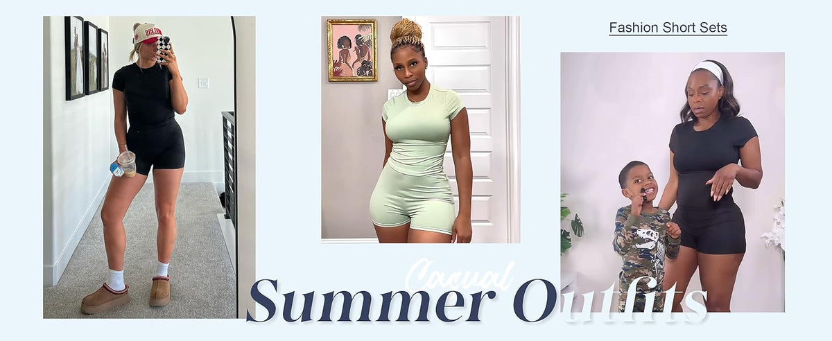 SAMPELS 女式两件套休闲套装夏季休闲装 2 件套短款搭配服装套装