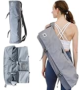 Tumaz 瑜伽垫包,带可调节肩带,适合卷垫,最大可达 26 英寸(约 66.0 厘米),可装必需品,坚固的G形钩闭合