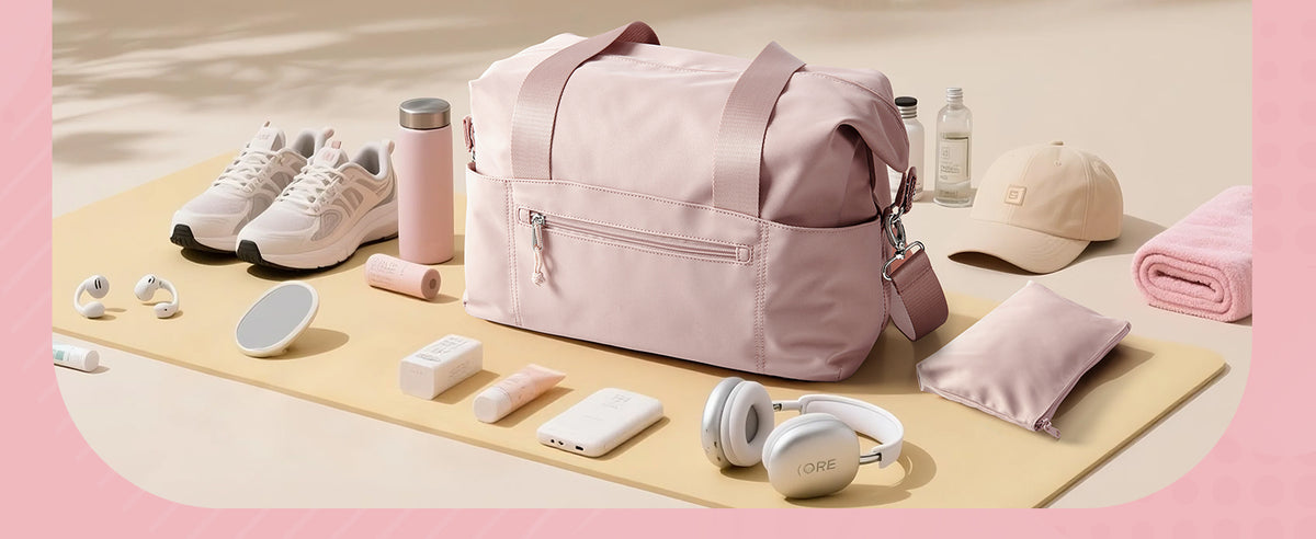 小号健身包,带瑜伽垫支架,湿口袋和一个独立袋,小号健身行李袋,带可拆卸斜挎肩带,粉色
