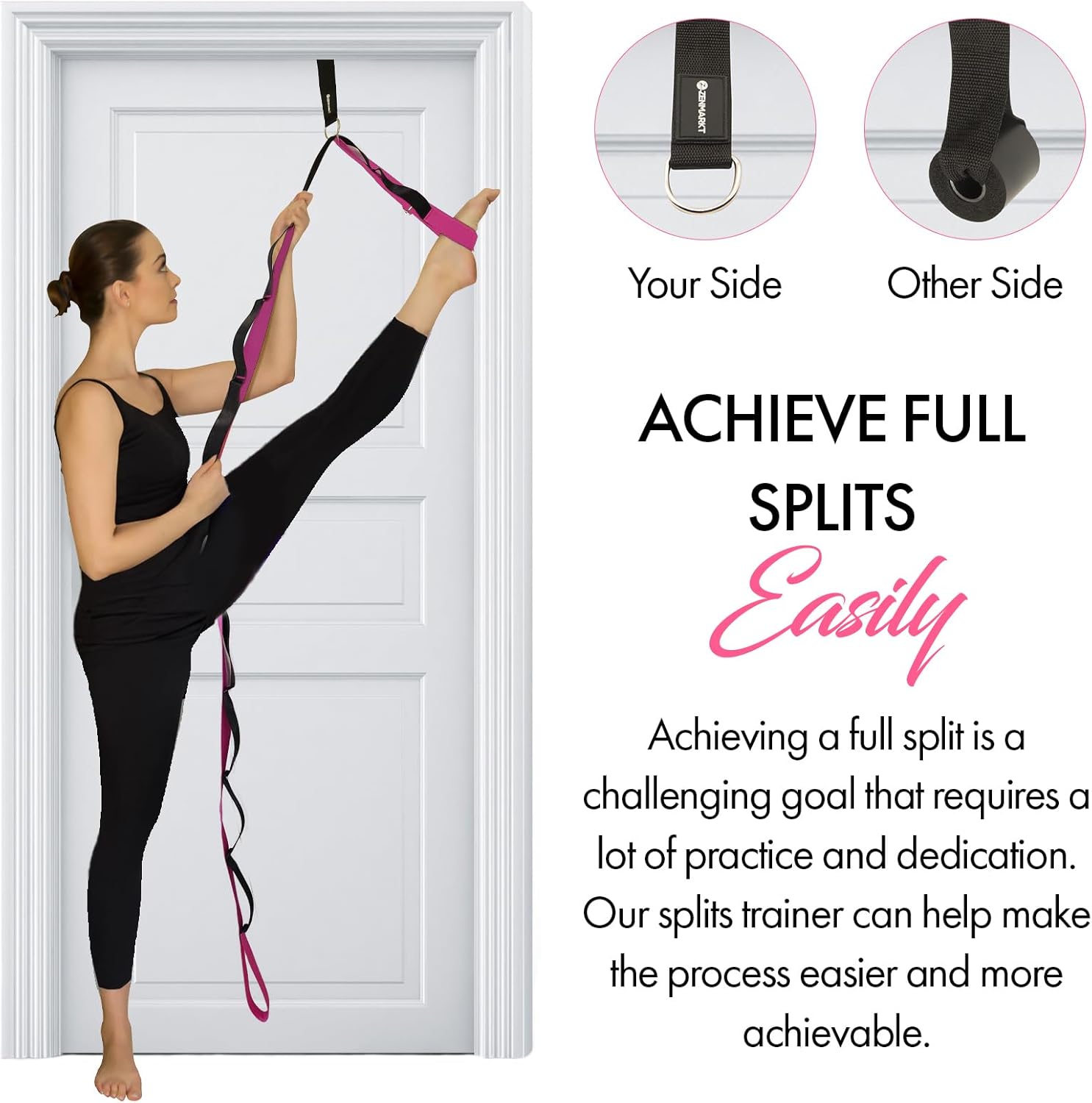 10-Loop Yoga Strap with Door Anchor – Stretch Strap for Flexibility, Deep Stretching, and Improved Balance – Perfect Yoga Accessory for All Fitness Levels