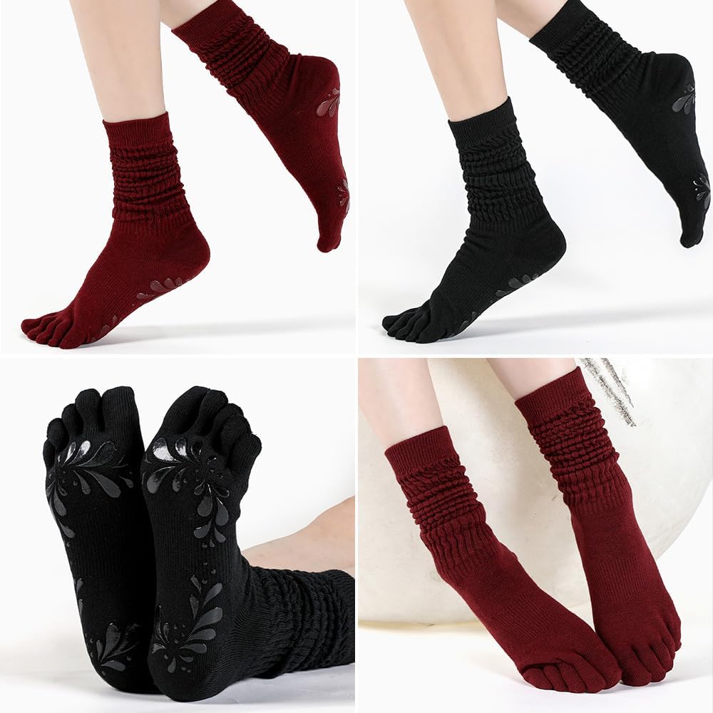 防滑普拉提瑜伽袜带抓地力女式 – 时尚水手袜,适合芭蕾舞和锻炼(尺码 5-9)