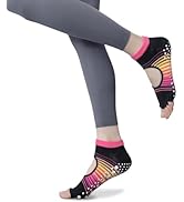 防滑普拉提瑜伽袜带抓地力女式 – 时尚水手袜,适合芭蕾舞和锻炼(尺码 5-9)
