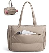 BAGSMART 女士手提包带拉链,绗缝手提包健身手提包,带瑜伽垫肩带,适合旅行运动