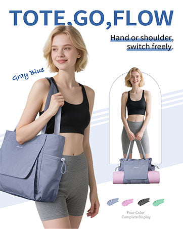 sportsnew 瑜伽垫包手提包瑜伽健身包男女防水湿口袋和钩环,快速取用存储瑜伽垫包