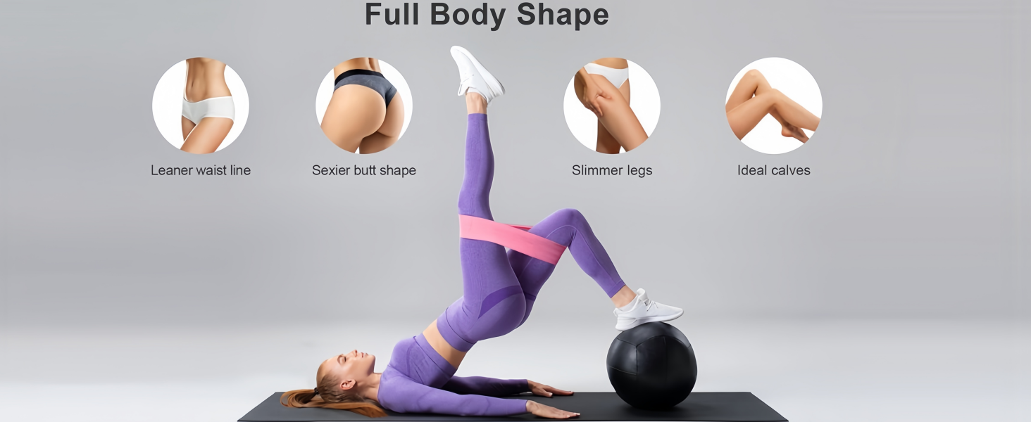 Pilates 女士必备套装 – 更好的瑜伽普拉提套装,适用于家庭锻炼,带普拉提环和球套装,提臀带,8 字形阻力带,瑜伽带可拉伸