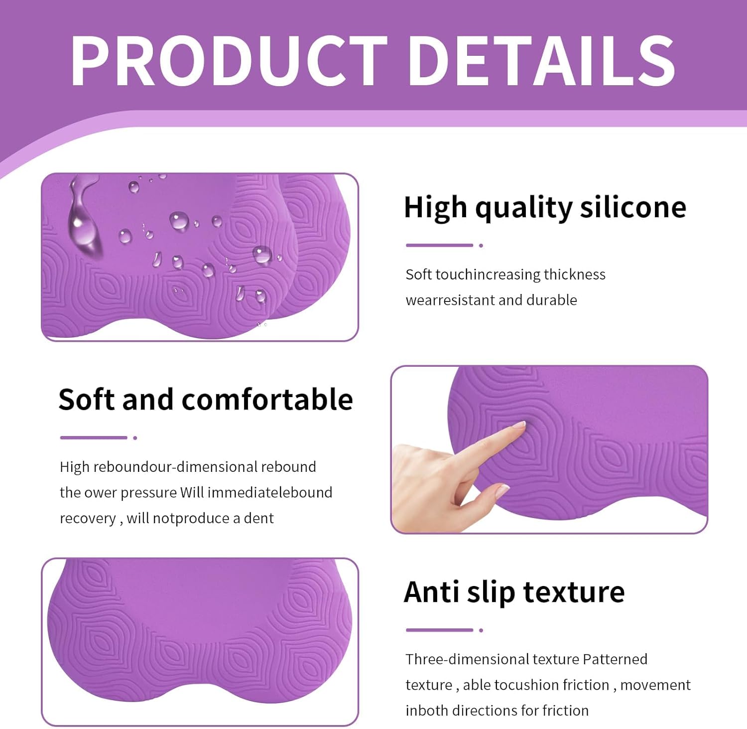 2 件装瑜伽护膝垫超厚适用于膝盖、肘部、手腕、手部、头部、泡沫、普拉提、跪垫、瑜伽、膝盖、膝盖、肘部、手腕、头部、泡沫、普拉提、跪垫、支撑 泡沫垫 男女均适用