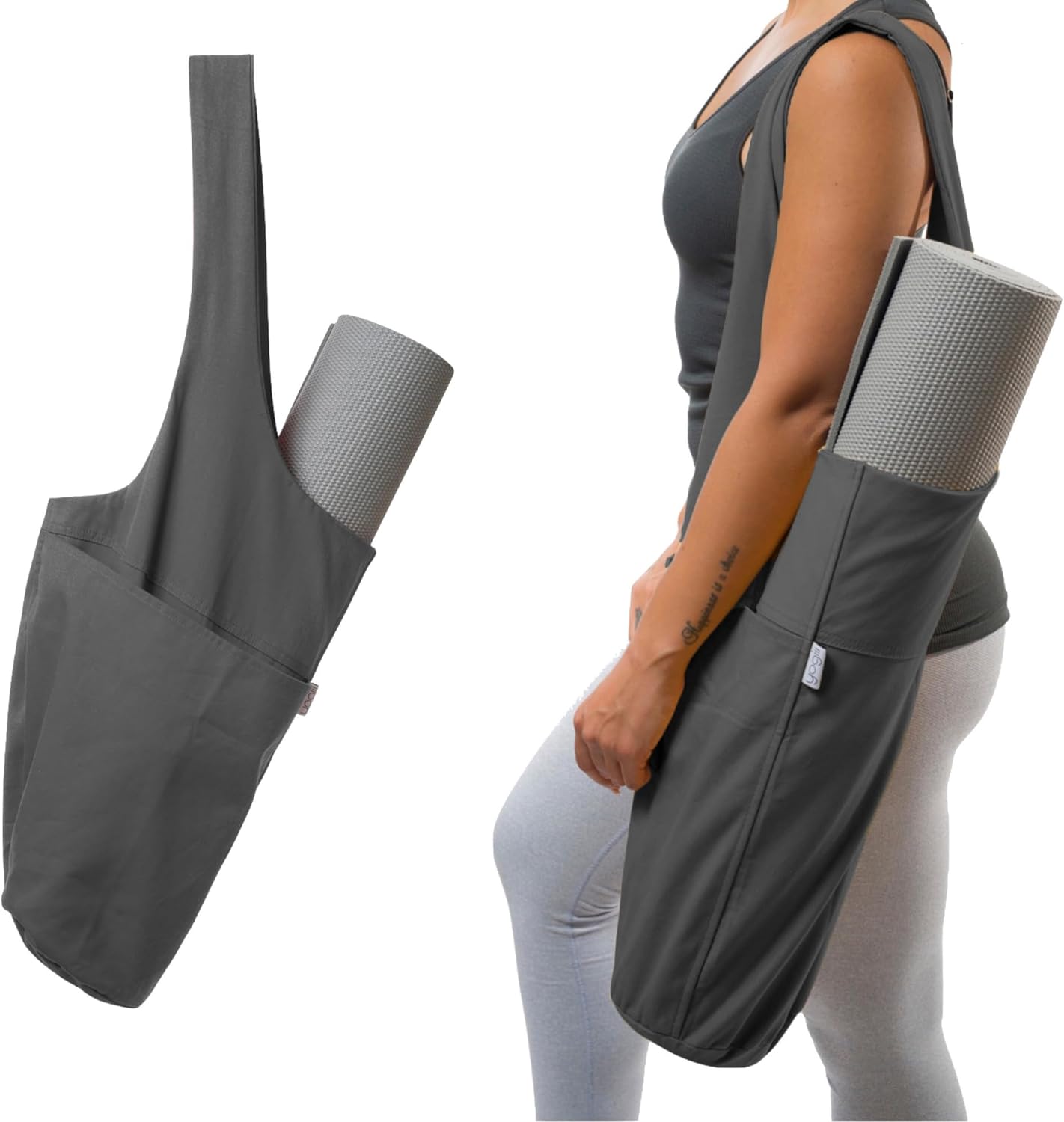 Yogiii 瑜伽垫包 | The Original YogiiiTote | 瑜伽垫托特包 带大侧袋和拉链口袋 | 适合大多数尺寸的垫子