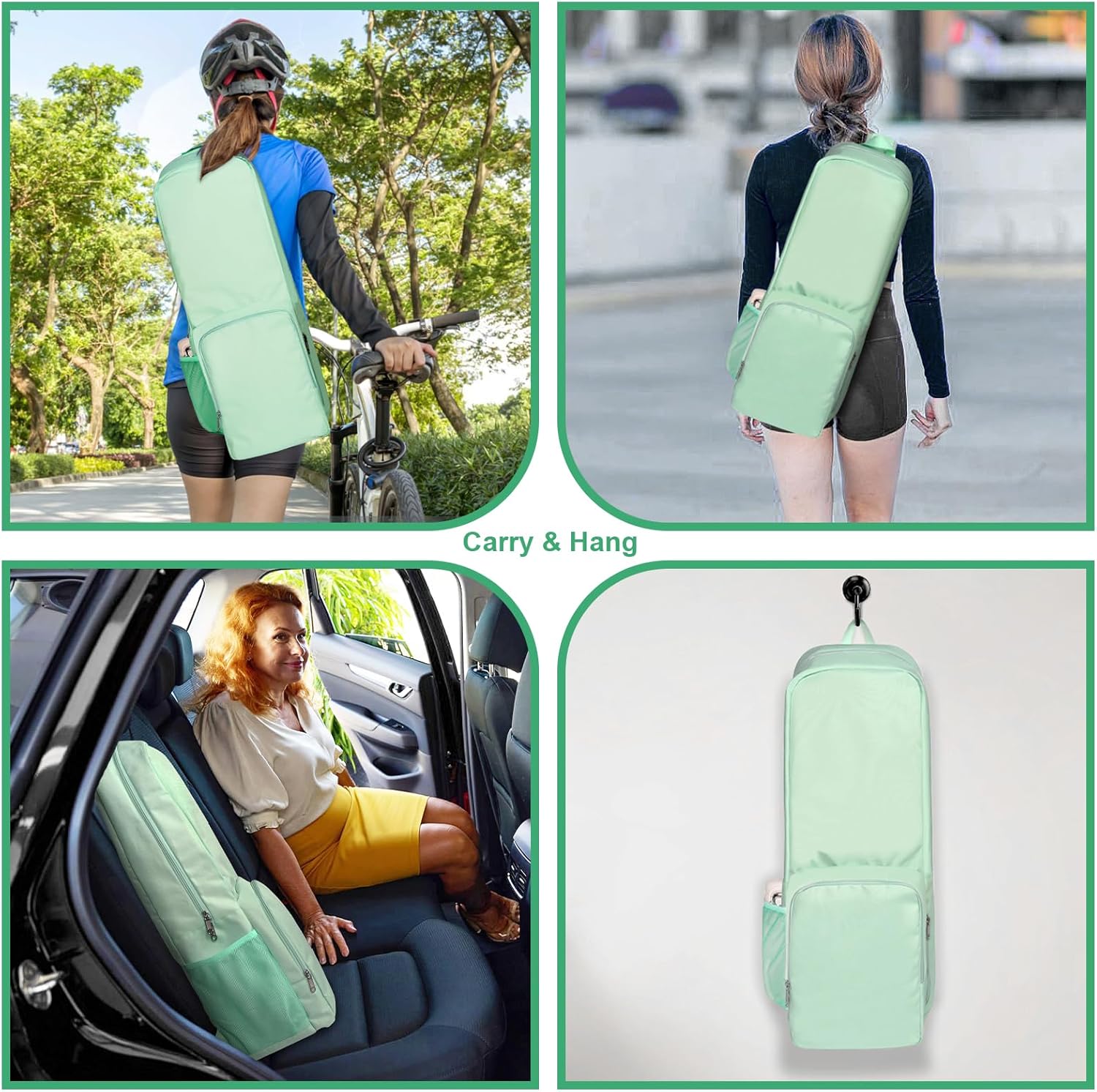 瑜伽垫包侧面网眼拉链口袋外部湿隔层轻质防水瑜伽垫包