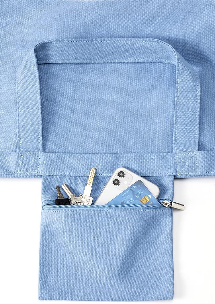 Moyaqi 帆布手提包带瑜伽垫携带口袋手提单肩包适用于办公室、锻炼、普拉提、旅行、沙滩和健身房