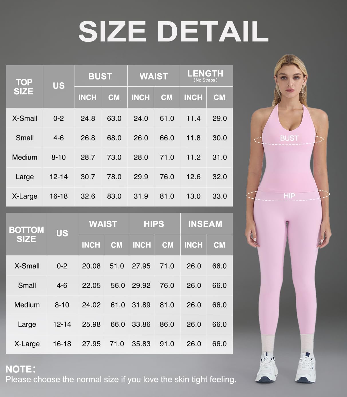 OMKAGI 2 件套女士健身套装,加垫健身上衣,带口袋,健身套装