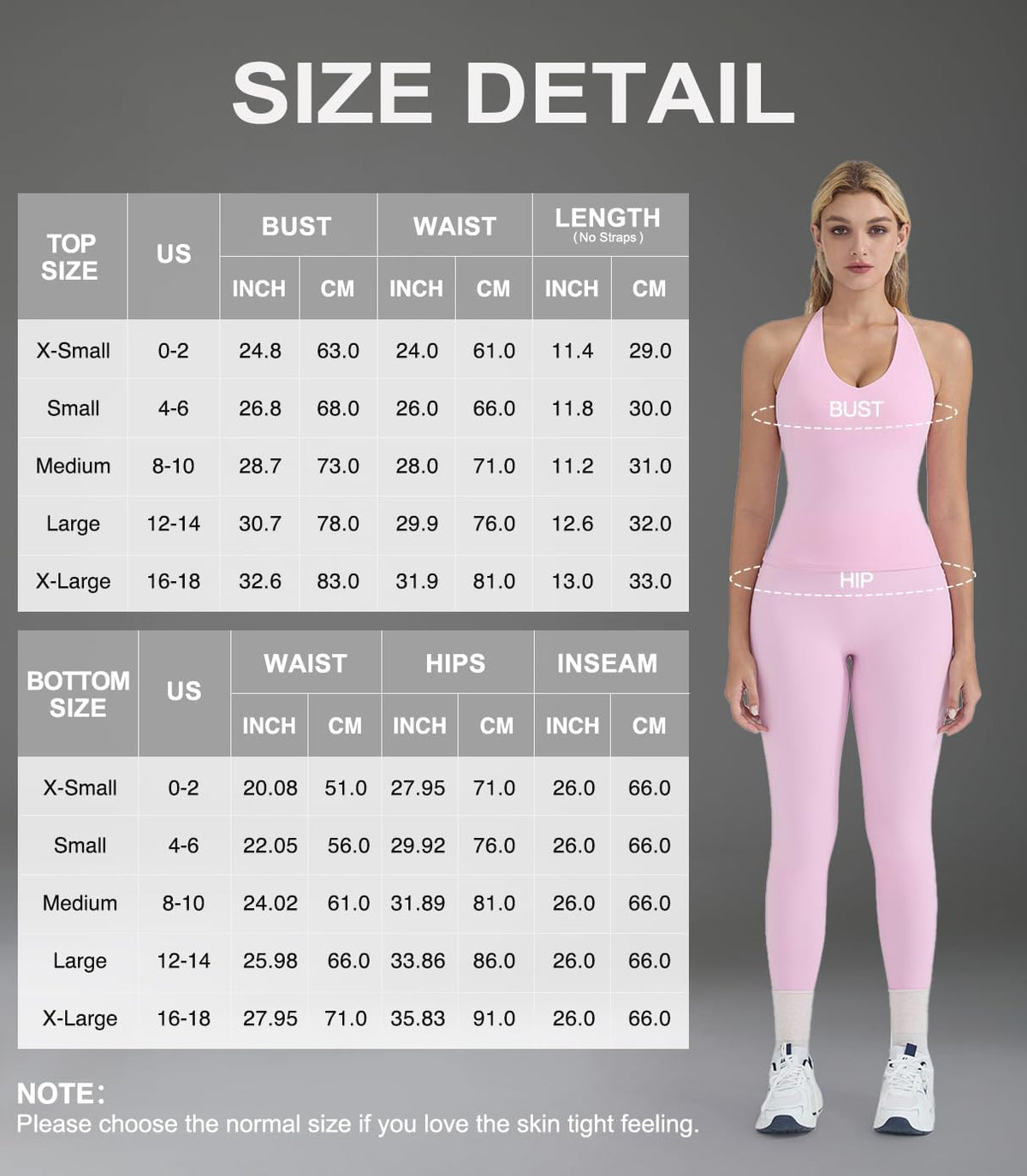 OMKAGI 2 件套女士健身套装,加垫健身上衣,带口袋,健身套装