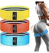 Renoj Resistance Bands, Yoga Starter Sets for Women and Men, 3 Set of Stretch Exercise Workout Bands for Booty Legs, Elastic Pilates Flexbands