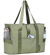 Moyaqi 帆布手提包带瑜伽垫携带口袋手提单肩包适用于办公室、锻炼、普拉提、旅行、沙滩和健身房