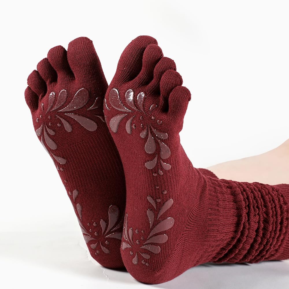 防滑普拉提瑜伽袜带抓地力女式 – 时尚水手袜,适合芭蕾舞和锻炼(尺码 5-9)