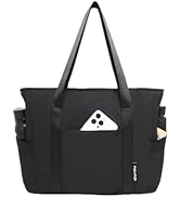 Moyaqi 帆布手提包带瑜伽垫携带口袋手提单肩包适用于办公室、锻炼、普拉提、旅行、沙滩和健身房