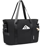 Moyaqi 帆布手提包带瑜伽垫携带口袋手提单肩包适用于办公室、锻炼、普拉提、旅行、沙滩和健身房