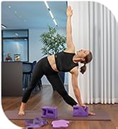 Deep-Zen® 瑜伽砖手腕支撑;瑜伽块 2 件装,带护膝和带子,减轻手腕重量;耐用、多功能瑜伽砖锻炼块套装,阻止瑜伽