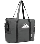 Moyaqi 帆布手提包带瑜伽垫携带口袋手提单肩包适用于办公室、锻炼、普拉提、旅行、沙滩和健身房