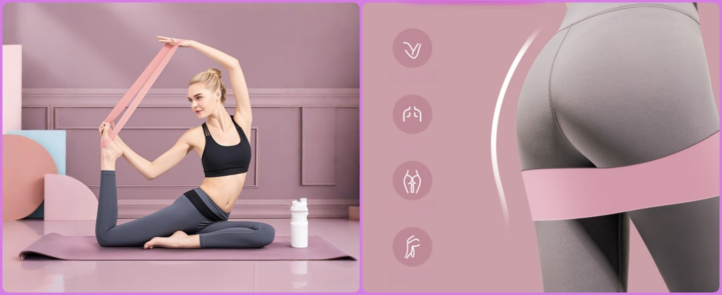 Pilates 女士必备套装 – 更好的瑜伽普拉提套装,适用于家庭锻炼,带普拉提环和球套装,提臀带,8 字形阻力带,瑜伽带可拉伸