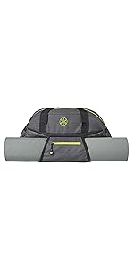 Gaiam Cargo 瑜伽垫包,全拉链瑜伽垫背带,可调节肩带,前后手机袋带耳塞开叉,时尚实用的健身垫支架,男女均适用