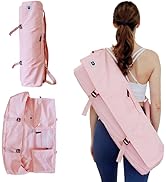 Tumaz 瑜伽垫包,带可调节肩带,适合卷垫,最大可达 26 英寸(约 66.0 厘米),可装必需品,坚固的G形钩闭合