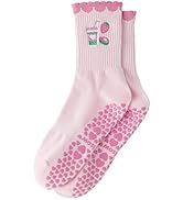 Yawlsow Pilates 女式防滑袜 瑜伽 抓地力袜 可爱 Barre 防滑运动船员 粘性袜子 锻炼 医院