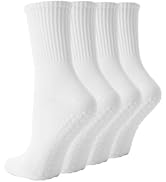 Pilates Socks with Grips for Women, 3 Pairs Long Scrunch Non Slip Yoga Barre Workout Slouch Socks