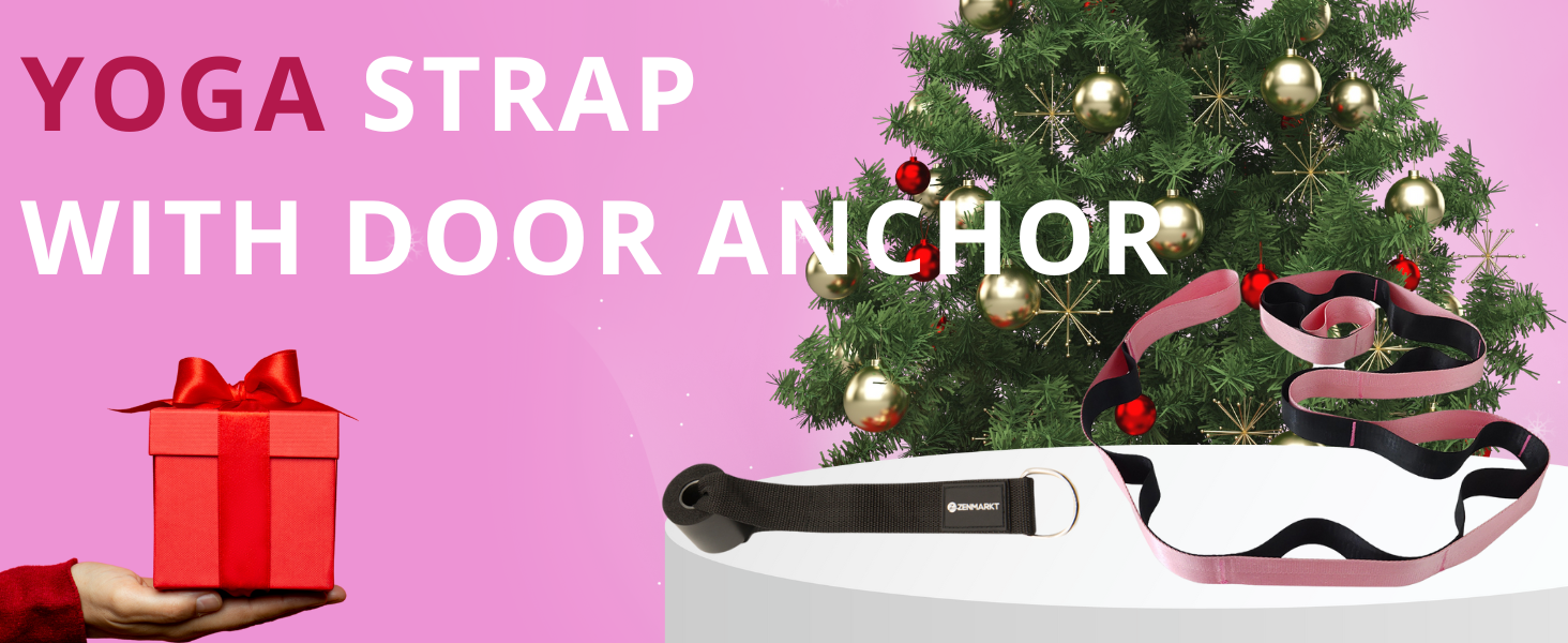 10-Loop Yoga Strap with Door Anchor – Stretch Strap for Flexibility, Deep Stretching, and Improved Balance – Perfect Yoga Accessory for All Fitness Levels
